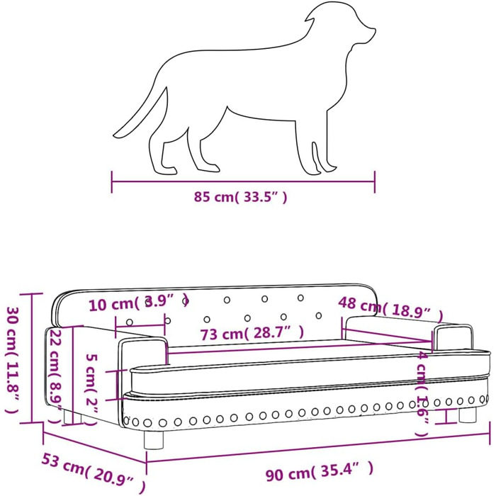 Килимок для собак VidaXL, м'який лежак для тварин, лежанка-софа для маленьких собак та котів, світло-блакитний велюр