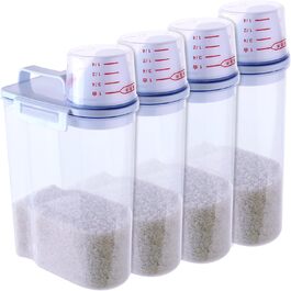 Контейнер для корму для собак MUXHEL, 4 шт., об'єм 2 л, з мірним стаканчиком, зручне зберігання корму для тварин