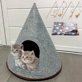 Кігтеточка-будиночок для котів Filzzelt з іграшками та підстилкою, для дому та вулиці