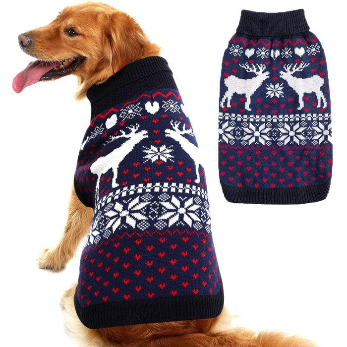 Светр для собак середнього розміру SCENEREAL: теплий, стильний, для дівчаток та хлопчиків. Зігріє у холодну зиму!