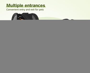 Pecute Сумка-переноска для собак та котів з сіткою, розширювана, чорна (до 6 кг)