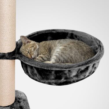 Лягушка для котячого будиночку HappyPet XL, Ø 40 см, з металевим каркасом, 440 г плюшу, до 15 кг, антрацит