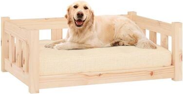 Ліжко для собак та котів з дерева, зручне, водонепроникне, 75,5x55,5x28 см, коричневе