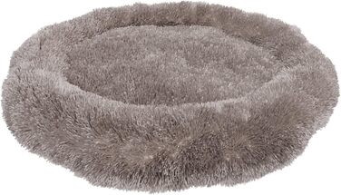 Кругле ліжко для собак Benno® BALU 70x70x16 см, кавовий колір, м'яке ліжко з поліестеру, з поліпропіленовою начинкою, миється, з неслизьким дном, з іграшкою-кісткою