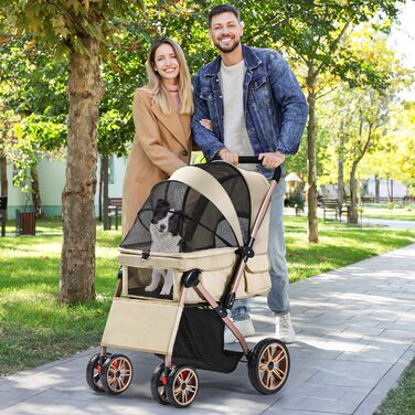 Візок для собак YITAHOME, розкладний, для маленьких собак, сірий (без сумки для мами)