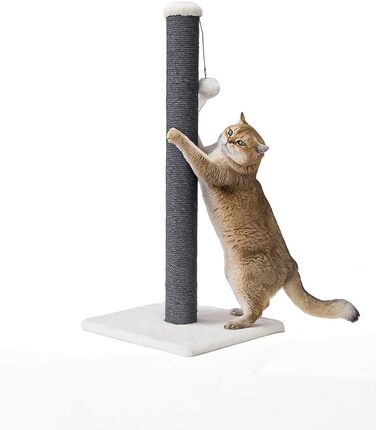 Дряпка для котів Petrebels Maine, 90 см, з міцною основою та сизалевим стовпчиком, 40 x 40 x 90 см, колір off-white