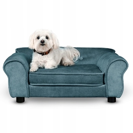 Диван для собак та котів LUCY, світло-блакитний, оббивка з велюру