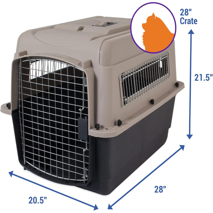Petmate Ultra Vari: Будка для собак середнього та великого розміру, 101.6 см, 70-40.8 кг, Taupe/Schwarz (L 71 x B 52 x H 55 см)