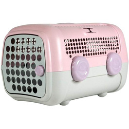 Транспортна бокс United Pets A.U.T.O. Design для малих собак і котів, Італія, рожево-сірий, з гігієнічним килимком 51x37x33 см, переноска для подорожей