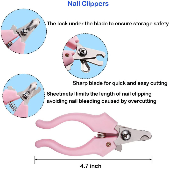 Набір професійних ножиць для грумінгу собак Elfirly: нержавіюча сталь, заокруглені кінчики, витончене лезо, ножиці для розрідження, ножиці для вигину, набір для стрижки шерсті тварин з тримером для нігтів для собак і котів, блакитний