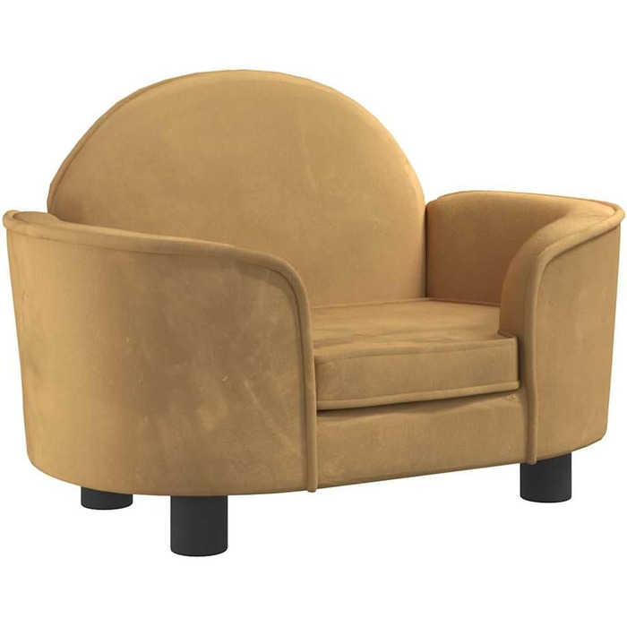 Ляжка для собак, м'яка, з подушкою, для маленьких собак та котів, велюр, коричнева