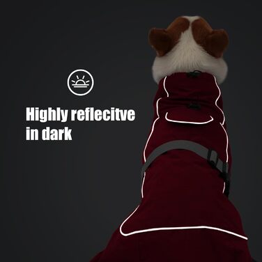 Водонепроникна куртка для собак Heywean з флісовою підкладкою, червона (L)