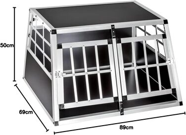 Кіяж для собак MaxxPet: переноска для авто, велика (89x69x50 см), алюмінієва
