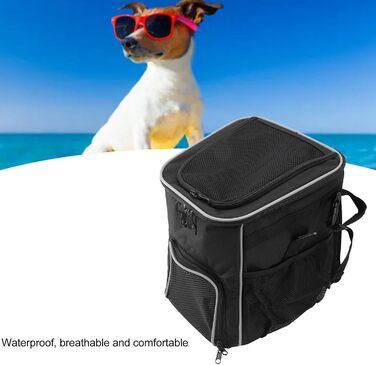Рюкзак-переноска для собак, велосипедний, чорний: водонепроникний, дихаючий, знімний