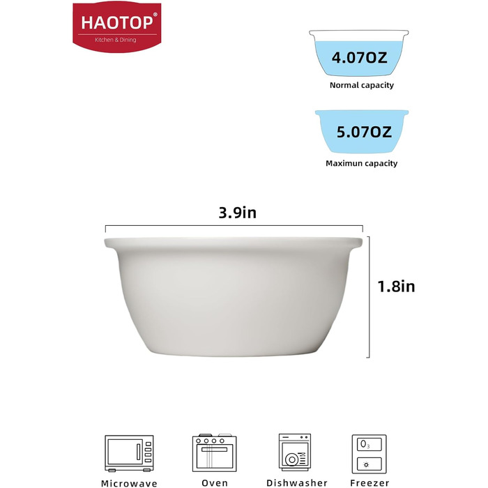 Миска для котів та дрібних тварин HAOTOP, керамічна, біла, 9,9 x 4,6 см
