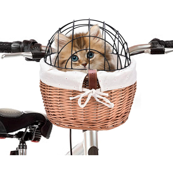 Велосипедний кошик для собак та котів Weiden, 30x25x30 см, дротяна сітка, знімний тримач