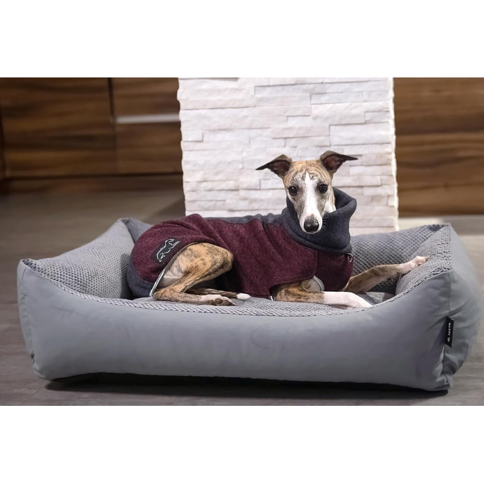 М'яке ліжко для собак Teo 80x60 см, знімний чохол, сірого кольору