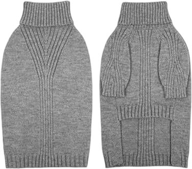 Пуловер для великих собак, теплий в'язаний пуловер, святковий пуловер, водолазка для дуже великих собак, для хлопчиків та дівчаток, еластичний, для великих собак, для холодної погоди, комплект одягу, одяг для великих собак (M, сірий)