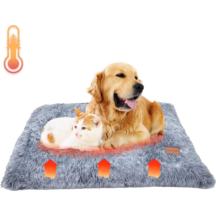 Самогріюча килимок для котів та собак Little Bean, 60x45x6 см (S) / 90x60x10 см (L), без кабелю, не електричний, для дому та вулиці, антиковзаюча