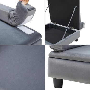 Ліжко для собак та котів en.casa Salkonssad з ящиком для зберігання, 60 x 45 x 24 см, сіре, для собак та котів середніх розмірів