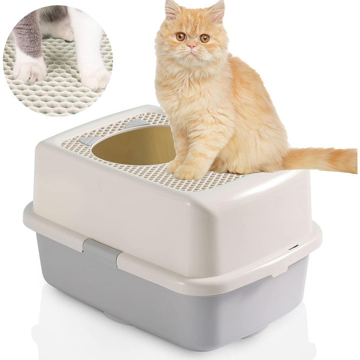 Туалет для котів Smart Paws з кришкою, закритий, контроль запаху, легке очищення, великий для кількох котів