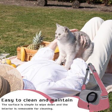 Сумка-переноска для тварин: для котів та собак, рожево-сіра-блакитна, 36x21x19 см