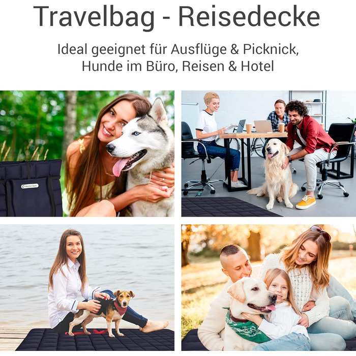 Сумка для собак та господарів Doctor Bark, зручна подорожня ковдра, підходить для алергіків, прання при 95°C, великий розмір, коричневий колір