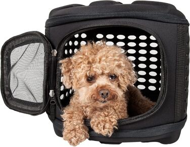 Складана переноска для тварин Pet Life з круглою жорсткою основою, легка та міцна, з плечовими ременями, військова якість