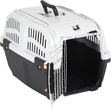 Транспортна клітка для тварин Rantry, метал та поліпропілен, 48x31,5x31 см