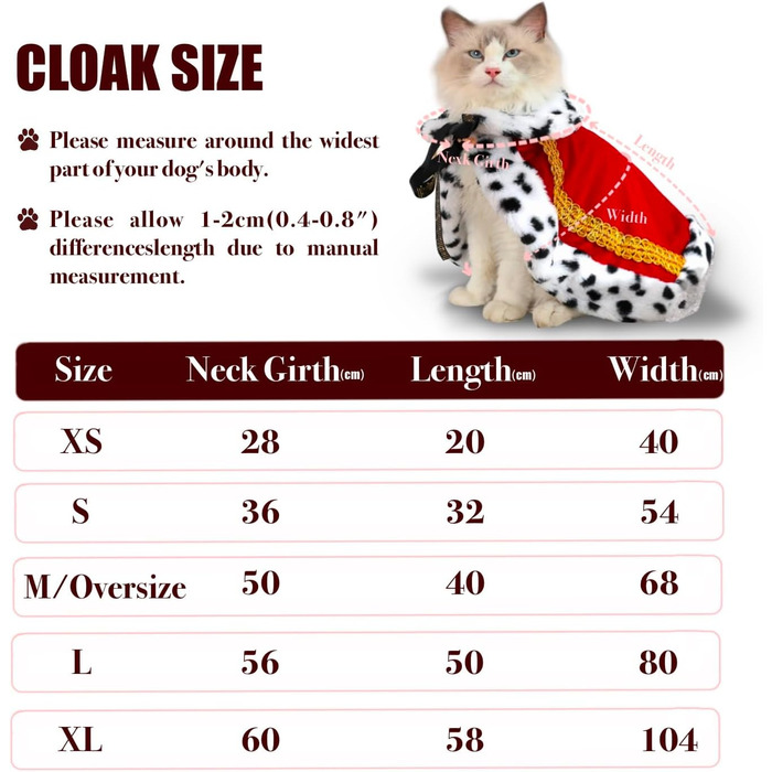 Розкішна мантія Lovelyhop для котів та собак на Halloween, королівський костюм (XS, індиго)