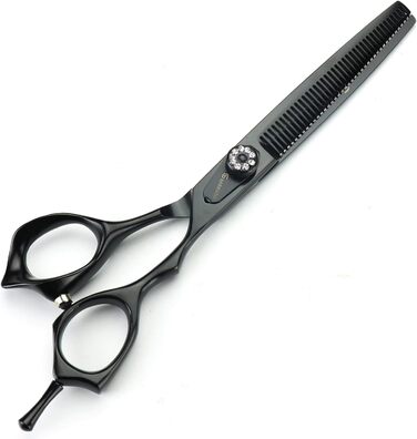 Професійна японська ножиця для грумінгу собак Pelz Schere 7 Zoll (20 см) з тонкою ножицею, чорний костюм