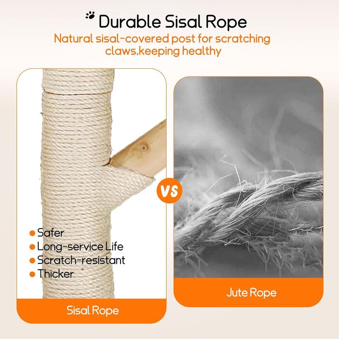 Кігтеточка BingoPaw Modern для котів: дерев'яна кігтеточка 111 см з 2 кошиками з лози, сизалевим стовпом, платформою та плюшевим м'ячиком. Велика кігтеточка-вежа для кількох котів.