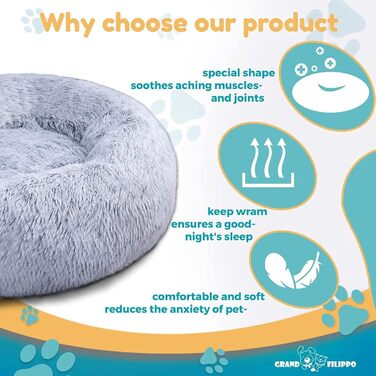 Кругле ліжко для собак та котів, 50 см, бежеве. М'яке, ручної роботи, миється. Ідеальне для дому.