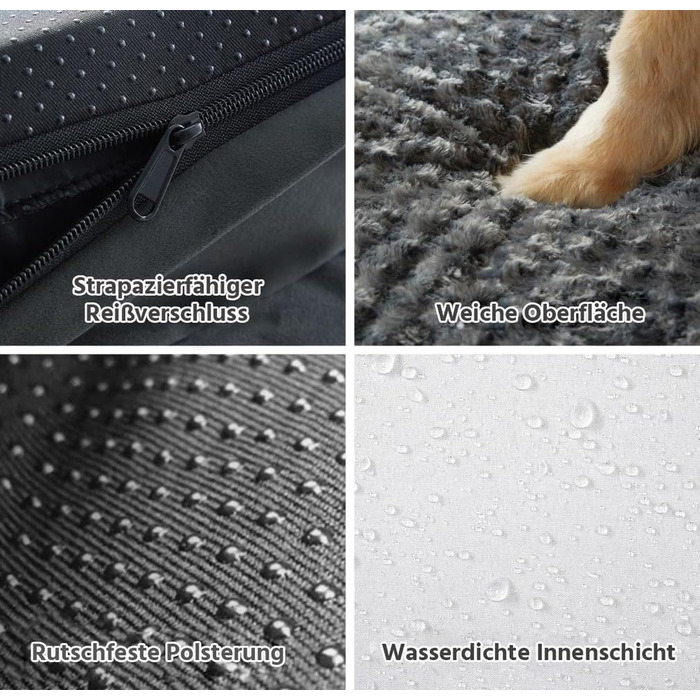 Ортопедичні лежанки для собак великих порід - водонепроникні, з водонепроникним підкладом, з неслизьким дном, знімний та пральний чохол (XL: 107 x 81 x 18 см)