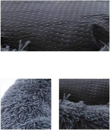 Кругле собаче ліжко великого розміру M~XXL з двостороннім подушкою, собачий кошик для дому та вулиці, диван для собак, що миється та водонепроникний (80x80 см, темно-сірий)