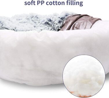 М'яке кругле ліжко для собак та котів. Кругле ліжко-бублик для середніх собак та котів, м'яке та тепле, Ø 60 см, темно-сірий колір