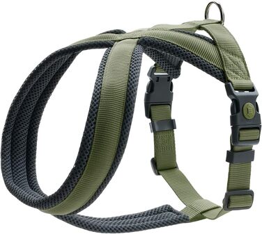 Нашийник для собак HUNTER LONDON COMFORT, дихаюча сітка 3D, 2-разове регулювання, безпечна застібка, міцний, легкий та зручний у догляді, оливковий, L/2