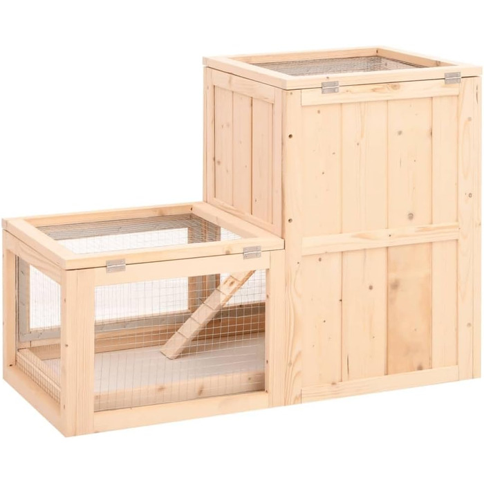 Клітка для хом'яків vidaXL 81x40x60 см, масивна деревина ялиці
