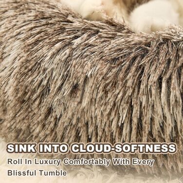 Кругла подушка-ліжко для собак Pfote Form: м'яка та зручна, для середніх та маленьких собак, Jumbo розмір, сірий колір