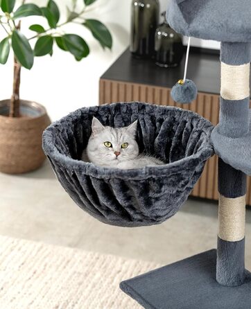 Ліжечко для кота з м'якого плюшу на котячий будиночок/крізь-бам, Ø 40 см, глибина 25 см, з металевим каркасом, підійде для малих та великих котів, (25 см глибина, темно-сірий)
