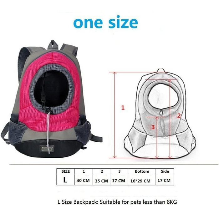 Рюкзак-переноска для собак і котів NHSUNRAY - дихаючий, зручний, з регулюванням та світловідбиваючими смугами (Рожевий)