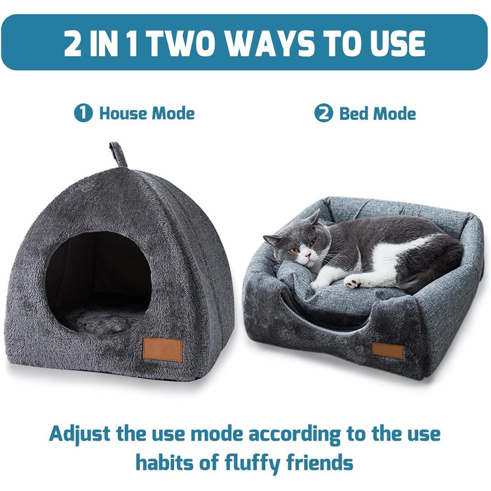 Кігтеточка-будиночок для котів з фетру, чорно-сірий, 40x40x41 см, M