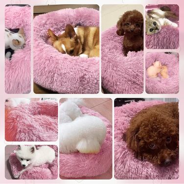Крісло-ліжко для собак середніх та великих порід, котяче ліжко з плюшу, 70x70x20 см, рожеве