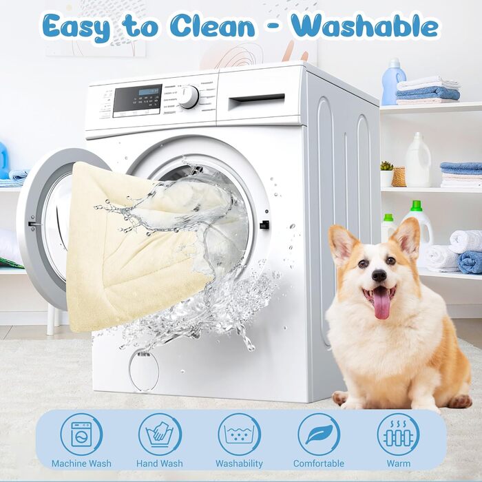 Крісло-лежанка для собак середніх порід Baodan, 90x60 см, миється, з антиковзною основою, бежеве