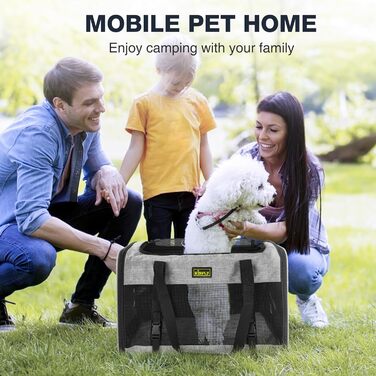 Транспортувальна сумка для тварин, схвалена TSA, сіра, 43.2 x 27.9 x 24.1 см, для котів та собак до 5.4 кг, з туалетом для котів