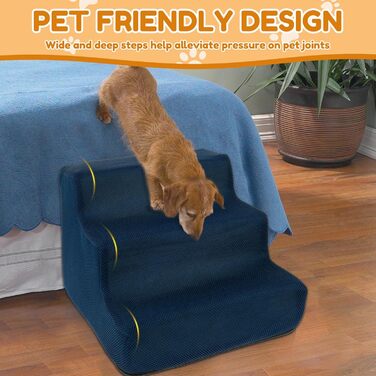 Сходинка для собак Haustiertreppe: 3 сходинки, 27 см, з неслизьким покриттям, для маленьких собак, котів, на ліжко, диван, авто