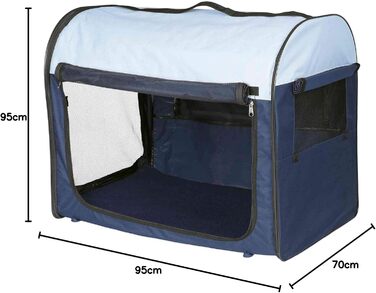 Тріксі переносна переносна клітка для собак Basic, XS, 32x32x47 см - з сіткою, флісовою підкладкою, 3 кишенями, фіксаторами та тентом, з сумкою - 39701