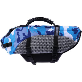 Рятувальний жилет для собак POPETPOP, регульований, дихаючий, з ручками та швидкою застібкою, XL, блакитний