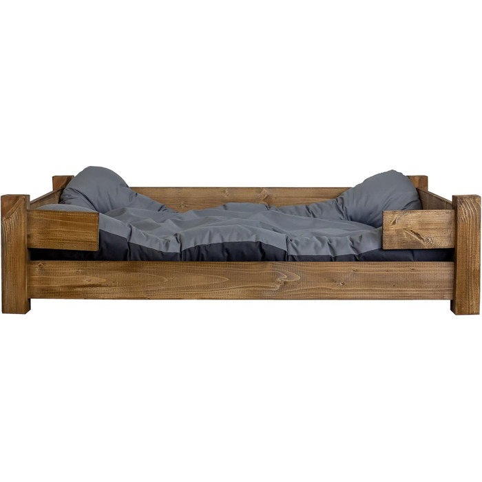 Собачий лежак Kistenkolli Winston XL з дерева (палісандр) з подушкою, 100x60x25 см