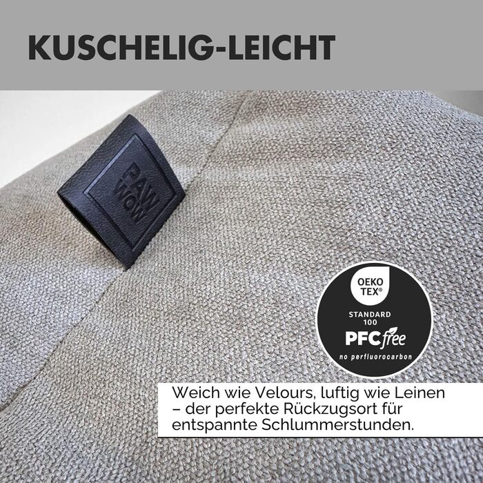 Ортопедичне ліжко для собак Emma | Кошик для собак малого та середнього розміру (сірий, 105x75 см)